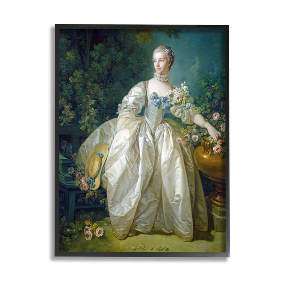 Stupell Industries Madame Bergeret Francois Boucher Classic Painting Painting Black Framed Art Print Wall Art, Design by one1000paintings