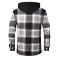thumbnail image 4 of Men's Plaid Hooded Jacket Fleece Lined Long Sleeve Warm Outerwear with Flap Pockets Casual Winter Coat (S, Gray), 4 of 4