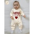 thumbnail image 5 of BemeyourBBs Newborn Baby Boy 2 Piece Outfits Valentine Day Clothes Little Love Romper Long Sleeve Jumpsuit with Hat Set, 5 of 9