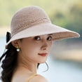 thumbnail image 5 of CoCopeaunt New Bow Knitting Empty Hat Woman Summer Sun Block Big-Brimmed Hat Sun Block Straw Hat Outdoor Sun Hat, 5 of 6