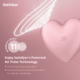 thumbnail image 2 of Satisfyer Cutie Heart Air-Pulse Vibrator with Clitoral Stimulation - Clitoris Sucking Dildo + Vibration - Adult Sex Toy, Female Pleasure Device, Waterproof, Rechargeable (Pink), 2 of 6