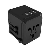Travel Adapter, Universal International Charger, 3 USB Ports   Type-C, 5A Smart Fast Charging, USA/EU/UK/AUS Compatible, Overload Protection, Wall Plug Adaptor