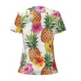 thumbnail image 4 of Naloa Hawaiian Pineappl Print T-Shirts Short Sleeve V Neck Tees for Women Fashion Tops Trendy Lightweight Soft Casual Summer Outfits Clothes, 4 of 5