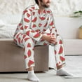 thumbnail image 7 of Naloa Hand Drawn Watermelon Men’s Pajamas Set - Long Sleeve Button Down Sleep Shirt and Pajama Bottoms Sleepwear Set-X-Large, 7 of 7