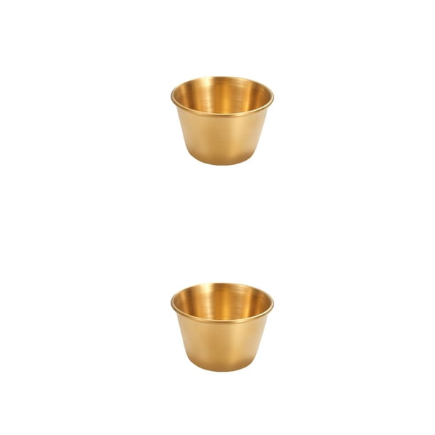 Bearachild Taza de salsa para mojar, vajilla de acero inoxidable 304, porción de condimento de 4oz, mermeladas de bebida, de condimento Type3 NO3
