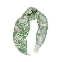 Unique Bargains 1 Pc Colorful Embroidered Headbands Green