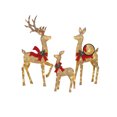 thumbnail image 3 of Holiday Time 3-Piece Lighted Glittering Thread Deer Family Outdoor Decor, with 210 Warm White LED Lights, 3 of 4