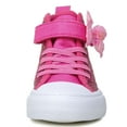 thumbnail image 5 of Little Girls Kids Canvas Shoes Glitter Sneakers Toddler Sparkle Lace Up High Top Hook and Loop Straps Velcro Non Slip Lightweight Pink Size 11, 5 of 5