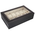 thumbnail image 4 of Ktaxon 6/10/12/20/24 Slot Wrist Watch Box Top Jewelry Storage Display Case Organizer, 4 of 7