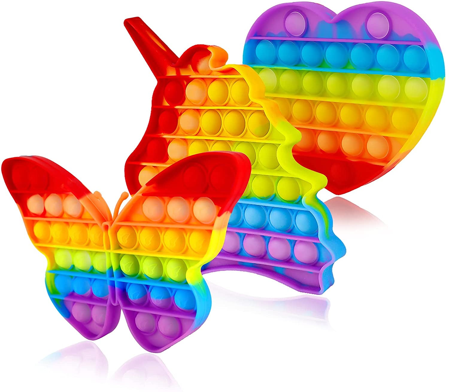Details about   Pop It Fidget Toy Sensory Stress Relief Push Pop Rainbow Bubble Game Gift 2021 