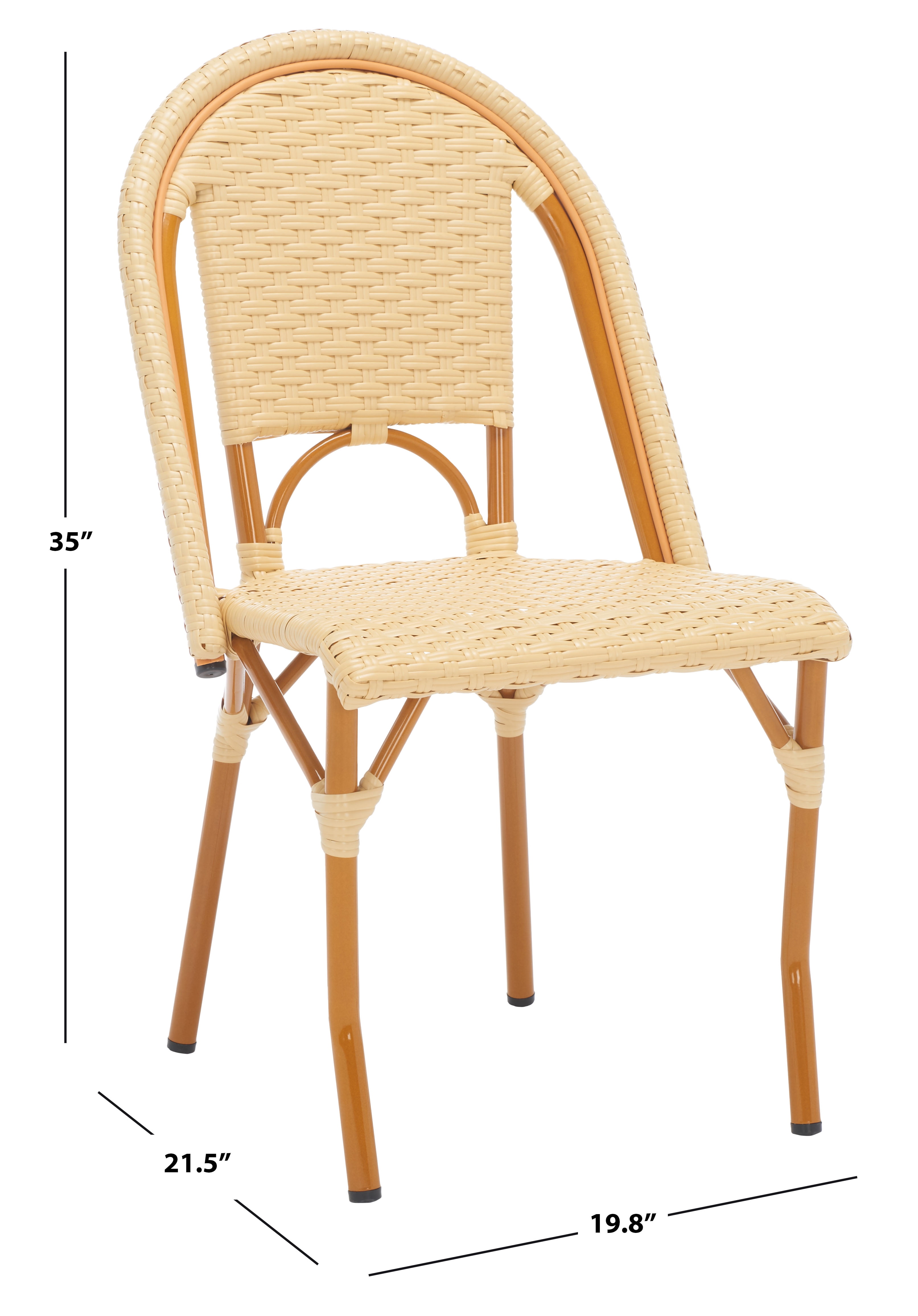 SAFAVIEH California Outdoor Patio Side Chair, Natural, Set of 2