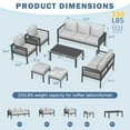 thumbnail image 5 of AECOJOY Patio Furniture Sets on sale, Aluminum Outdoor Furniture Set with Fire Pit Outdoor Sectional Sofa- Gray, 5 of 11