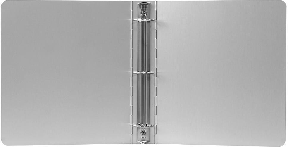 JAM Paper Aluminum 1.5-inch Binders, 3 Metal Rings, Silver, 1/Pack