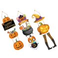 thumbnail image 4 of 9pcs Halloween Wall Hanging Decor Pumpkin, Witch Hat & Party Sign for Door, Porch & Wall Festive Atmosphere for Halloween Celebration, 4 of 5