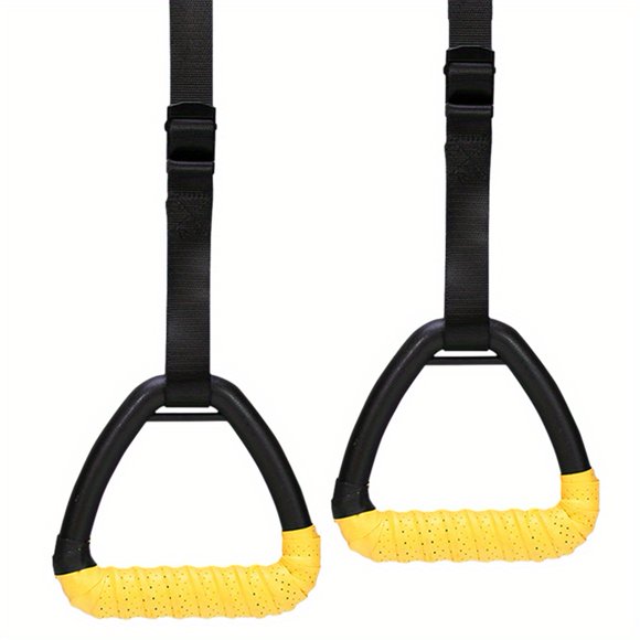Chok Adult Fitness Gymnastic Rings Set - 78.74inch Adjustable Non-Slip PP Pull Up Exercise Handles for Home Gym Strength Training - Uncharged No Battery Required