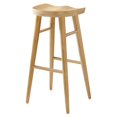 thumbnail image 5 of Counter Stool Chair, Set of 2, Brown Oak, Wood, Bar Pub Cafe Bistro Dining Kitchen Hospitality Restaurant, Modern Contemporary HB36678, 5 of 10