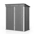 thumbnail image 2 of Asofer 5 'x 3' Outdoor Storage Shed on Sale, Galvanized Metal Tool Shed with Air Vent for Backyard Patio, Dark Gray, 2 of 10