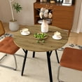 thumbnail image 3 of PAPROOS 35" Round Dining Table for 4, Kitchen Table, Dining Room Table with Thickened Wooden Tabletop and Metal Legs, Small Dining Table for kitchen, Breakfast Nook, Brown (only table), 3 of 9