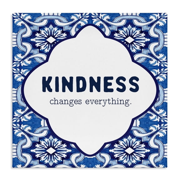 Patterned Kindness Changes Everything Canvas Wall Art, design by Lettered and Lined