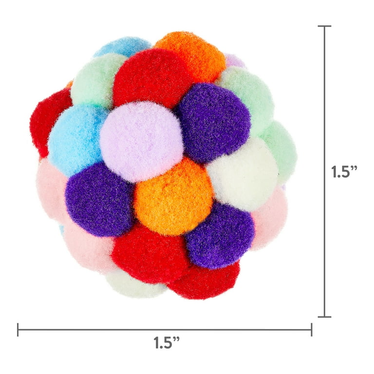 Assorted Color Cat Ball Toys Woolen Yarn Puffs Cat Pom Pom - Temu