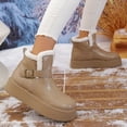 thumbnail image 3 of Xucatan Women's Fuzzy Ankle Boots, Plush Faux Fur Lined Winter Short Booties for Women, Slip-On Warm Indoor Outdoor Bootie Shoes Gift, 3 of 7
