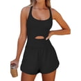 thumbnail image 4 of Caracilia - Mameluco de entrenamiento para mujer, mono corto atlético de una pieza, trajes casuales de verano, ropa de ejercicio y gimnasio, 4 of 5