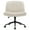 Beige, variant on IWMH Ergonomic Armless Task Office Chair with Wheels, Cross Legged Wide Seat Desk Chair, Black Velvet Upholstered Swivel Vanity Chair, for All Ages