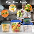 thumbnail image 2 of TSUBOR 4 Pack Food Storage Containers with Green Lids, 4.0 Qt - Square, Clear, Polycarbonate, for Restaurant Commercial Kitchen a, 2 of 6