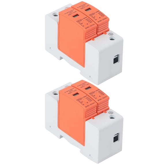 2Pcs Voltage Arrester Devices SPD Surge Protective Device 2P 420V AC Arrester Protector Home Circuit Breaker DIN Rail Mount PC Flame Retardant Shell