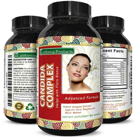 California Products Candida Cleanse Supplement - Best Candida Albicans Detox Pills for Good Digestion with Probiotics - Relieve Bloating Indigestion Fatigue Sugar Cravings Fast 60 (Best Herbal Cleanse Products)