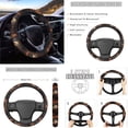 thumbnail image 3 of Jeiento Horse 14 Pack Car Seat Cover Full Set with Steering Wheel Cover Auto Seatbelt Pads Cup Coaster Trash Can Rear View Mirror Cover Coasters Armrest Cover Gear Shift Knob Cover Set Abstract Fire, 3 of 7