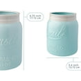 thumbnail image 3 of Comfify Ceramic Utensil Holder Mason Jar Style Countertop Organizer Aqua Blue, 3 of 7
