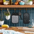 thumbnail image 2 of KITCHENAID Gingham Pot Holder 2-Pack Set, Matte Black, 7"x10", 2 of 7