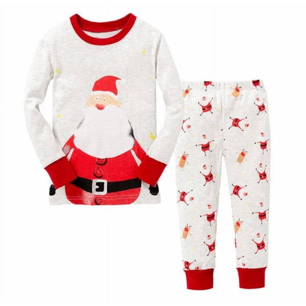 Conjunto de pijamas de Navidad para niños, ropa de dormir de Papá Noel, pingüino, árbol de Navidad, 2 piezas, Tops + Pantalones, ropa de bebé, 2022