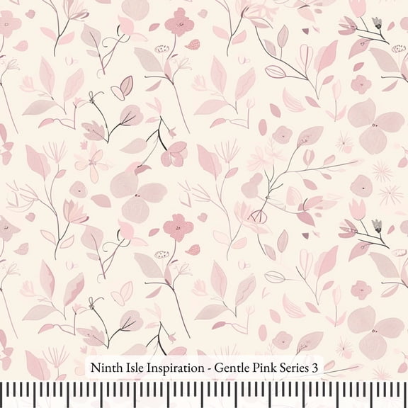 Ninth Isle Inspiration - Gentle Pink Series - 100% Cotton Fabric By The Yard (Series3, HalfYard)