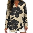 thumbnail image 2 of Yxbdin Summer Tops for Women Plus Size Long Sleeve Blouses Dressy Casual V Neck Shirts Printed Loose Fit Clothes Spring Going Out Outfits White XXL, 2 of 5
