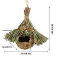 thumbnail image 3 of Casas para pájaros tejidas a mano,Casas para colibríes tejidas a mano, nido de pájaro de paja, cabaña para pájaros colgante, multifuncional, 3 of 7