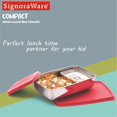 thumbnail image 2 of Stainless Steel Compact Small Steel Lunch Box - Red, 150ml+550ml | Two Compartments With Airtight Lid - Leak Resistant, Microwave Safe, 2 of 4