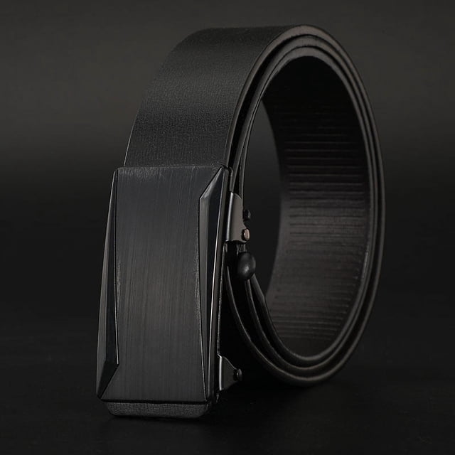 Cinturón con hebilla automática sin dientes Cinturón de moda para hombre que combina con todo Cinturón informal para pantalones de mediana edad y jóvenes