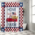 thumbnail image 3 of 4th of July Shower Curtain American Flag Truck Floral Sunflower Patriotic Shower Curtains for Bathroom Decor Independence Day Wood Grain Red Plaid Bath Curtains Sets Waterproof Small Stall 36" x 72", 3 of 5