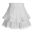 thumbnail image 3 of TaTaai Ladies Elastic Waist Layered Skort Solid Color Pleated Ruffle Shorts Casual Summer Skirt Pants Tiered Style Gift, 3 of 9