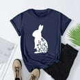 thumbnail image 5 of HOMBOM Womens Dressy Easter Tops Navy Short Sleeve Crew Neck Easter Bunny Print T-shirt Trendy Tops for Women 2023 XXXL, 5 of 5