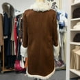 thumbnail image 5 of VIWORLD Women's Elegant Winter Coat with Plush Lining - Faux Fur Collar Long Trench Jacket, Retro Style Dark Brown，S, 5 of 6