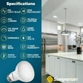 thumbnail image 2 of Sunperian BR20 LED Flood Bulb 6W 5000K Daylight 550lm Dimmable Enclosed Fixture Rated UL Listed E26 6-Pack, 2 of 7