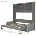 thumbnail image 4 of Queen Size Murphy Bed Wall Bed with Sofa, Gray, 4 of 9
