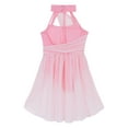 thumbnail image 4 of Xnihocha Women Girls Chiffon Lyrical Dance Dress Sleeveless Cutout Ballet Leotard with Wrap Skirt Pink 14, 4 of 6