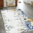 thumbnail image 3 of Blue Yellow Area&nbsp;Rug 2.7x5ft Flowers Eucalyptus Leaves Farmhouse Botanical Non-Slip&nbsp;Washable Square&nbsp;Rugs Soft Felt Indoor Floor Mat for Bedroom Kitchen Living Room Bathroom, 3 of 9