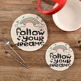 thumbnail image 2 of SKYSONIC Follow Your Dreams Pot Holders Trivets, 2 Pcs Heat Resistant Trivets,Inspirational Quote Cotton Thread Weave Mats for Hot Pads Pans Pot Bowl Teapot for Kitchen Decor, 2 of 7