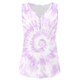 thumbnail image 4 of Women's Tanks Ladies Summer Casual Colourful Tie Dye Printed V Neck Button Sleeveless Vest Top, 4 of 4