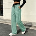 thumbnail image 4 of Tqcoqu Women's 2026 Striped Wide Leg Pants Sweatpants with Pocket, Knit Drawstring Elastic Waist Pj Bottom Casual Pants, Daily Home Wear Fall Outfits,Women's,Size S-XXL, 4 of 8